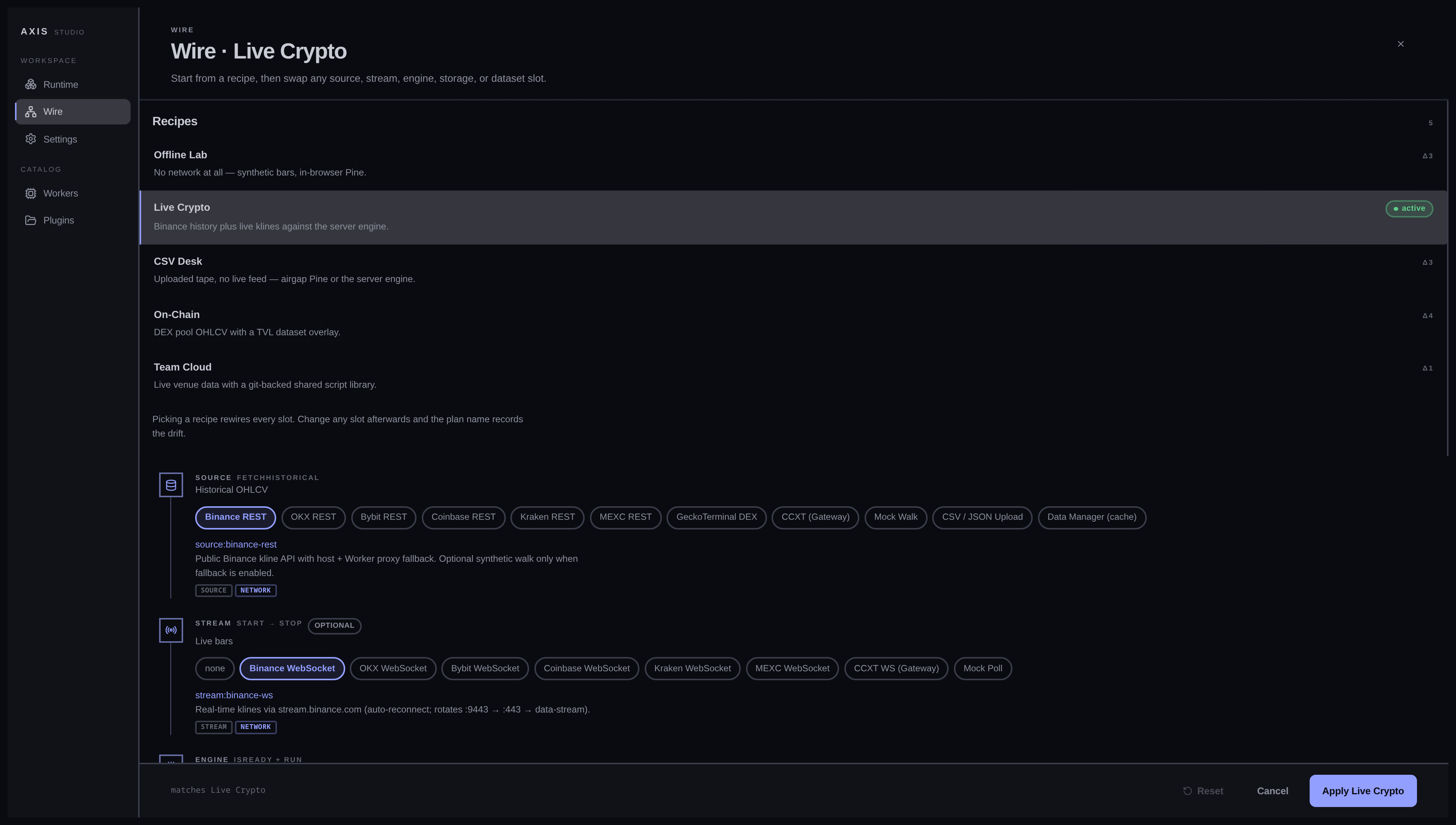 AXIS Studio Wire compose recipes